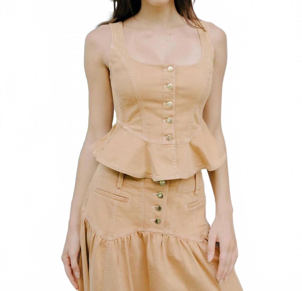 NEW LOVE THE LABEL eva sleeveless top in taupe